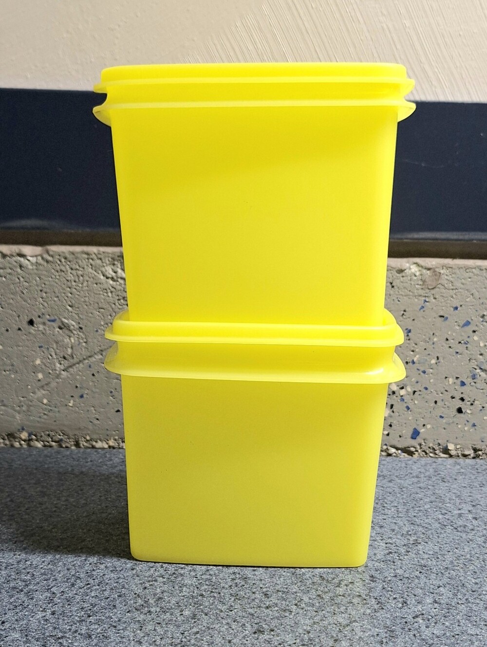 Vintage 1970 Tupperware Rectangular Shelf Saver or Retro Modular Mates, Set of 2